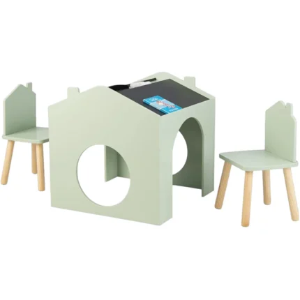 Детска масичка със столчета, черна дъска и плот за рисуване