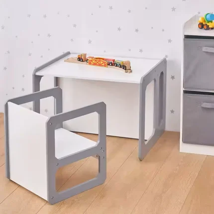 Детска дървена масичка със столче 3 в 1